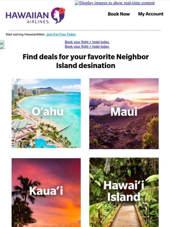 Our gift to you: Save up to 20% off hotels + 3X bonus miles with Hawai‘i vacation packages