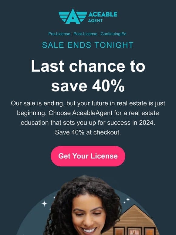 Our sale is ending – save 40% on real estate courses before it’s too late!