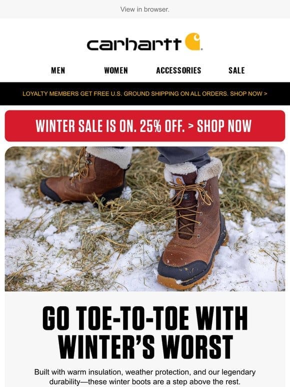 Our warmest， toughest winter boots.
