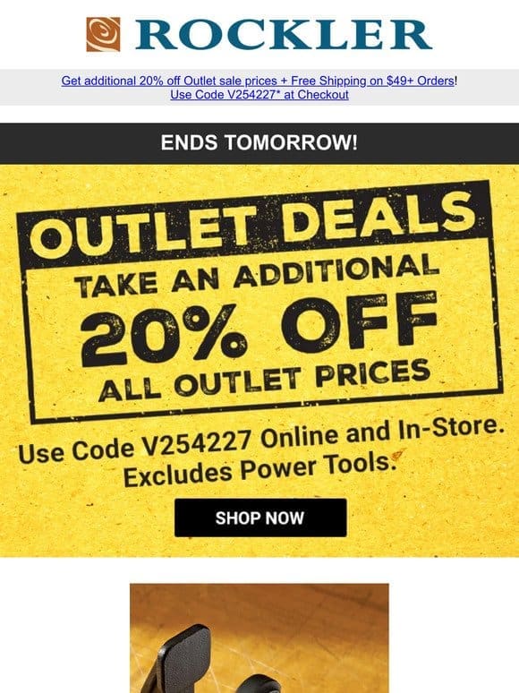 Outlet Deals – Extra 20% Off Ends Tomorrow!
