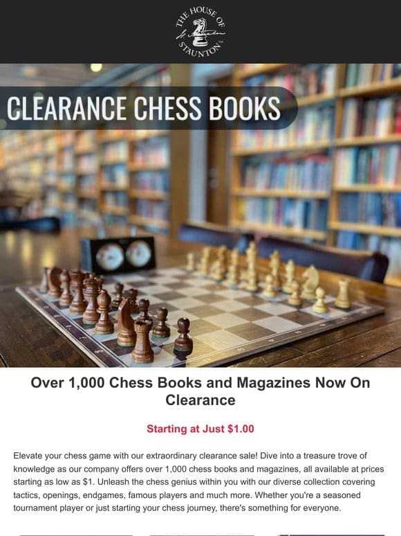 Over 1，000 Chess Books and Magazines Now On Clearance – Starting at Just $1.00