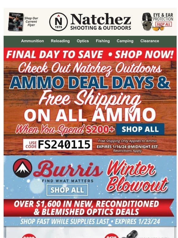Over $1，600 Off for Our Burris Winter Blowout!