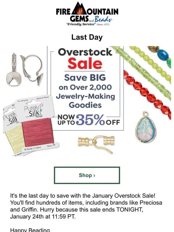Overstock SALE Ends Tonight