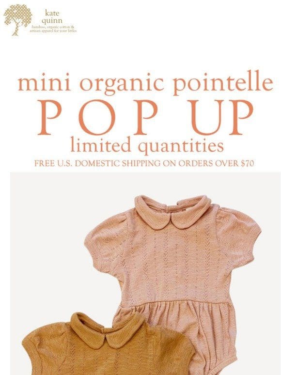POP UP | organic pointelle | limited quantities | 50% off!