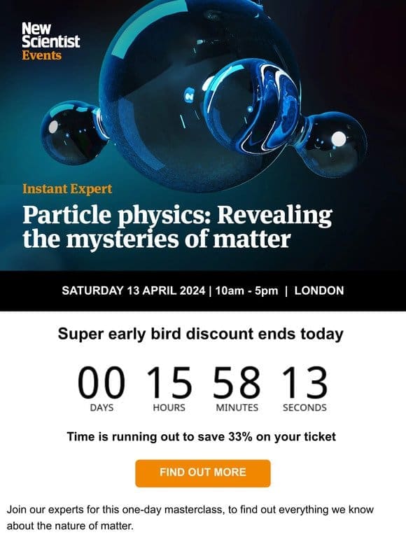 Particle Physics Masterclass: Save 33% on your ticket this weekend only