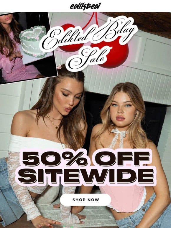 Party Time With 50% OFF SITEWIDE