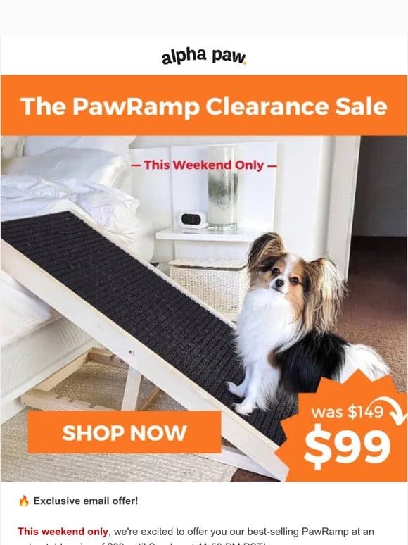PawRamp for $99 – This Weekend Only!