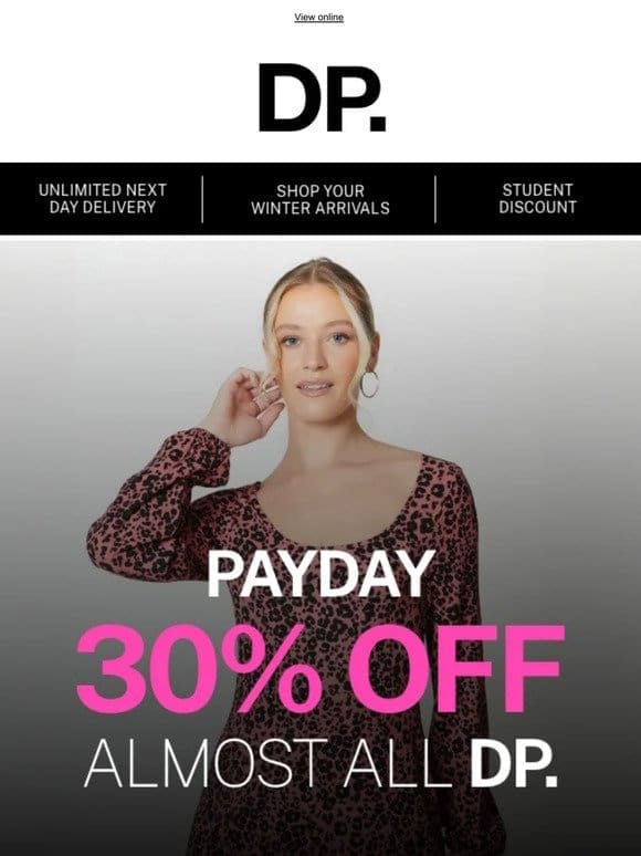 Payday wardrobe upgrade – 30% off almost all DP