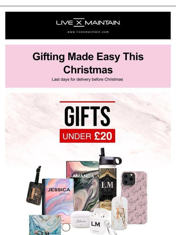 Personalised Gifts Under £20 – Arrives Before Christmas