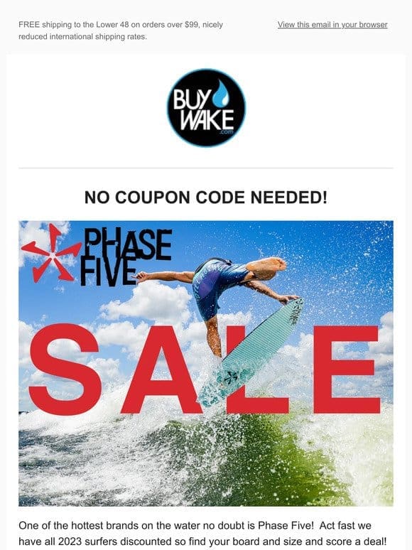 Phase 5 SALE ‍♀️ – Save now on all P5 Wakesurfers