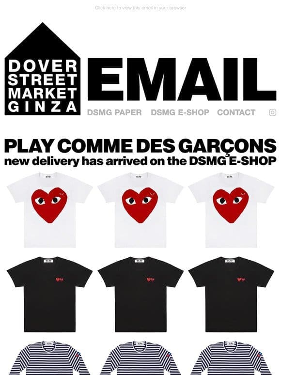 Play Comme des Garçons new delivery has arrived on the DSMG E-SHOP