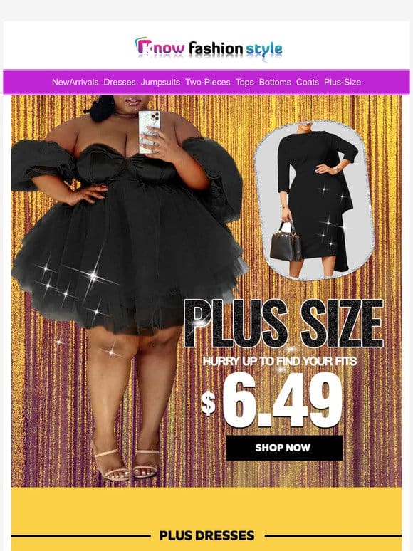 Plus size sale low to $6.49➡️Come in to find your fits now