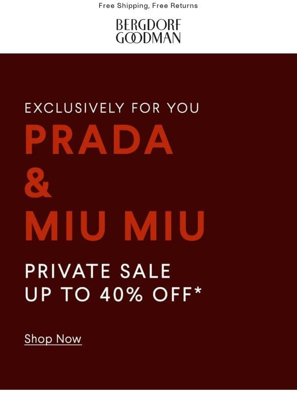 Prada & Miu Miu Up To 40% Off