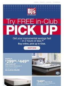 Presidents Day Weekend – pick up in-Club