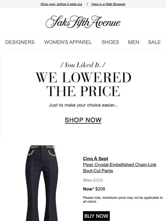 Price Drop Alert! Buy your Cinq À Sept pants & more now…