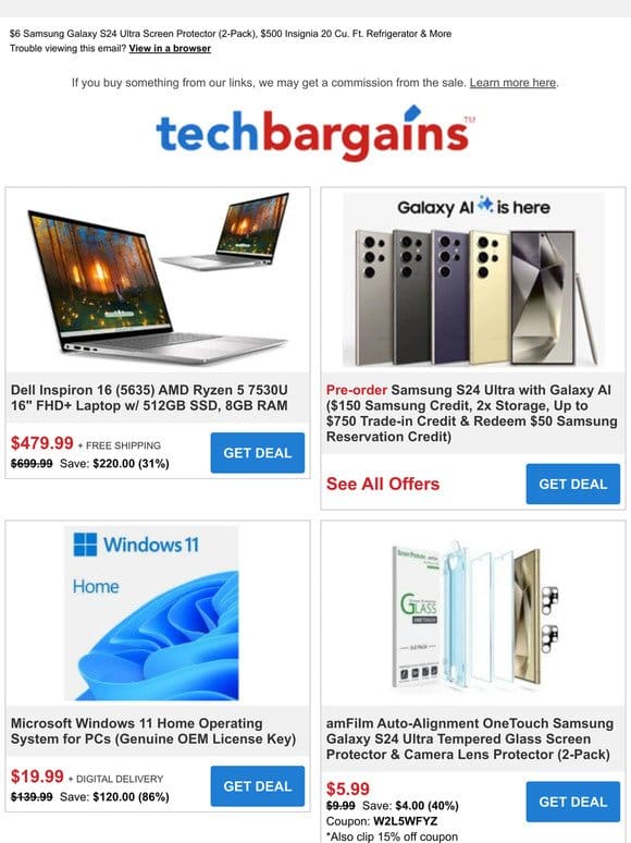Price Drop on Dell Inspiron 16 Laptops | $109 Atlantic Gaming Chair | $13 Baseus 10，000mAh Fast Charging Power Bank