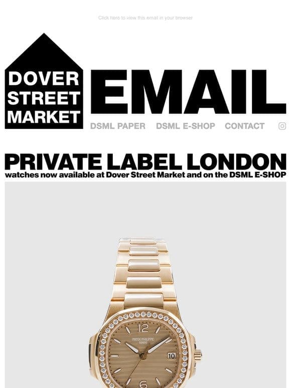 Private Label London watches now available at Dover Street Market and on the DSML E-SHOP