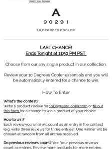 Product Giveaway – Ends Tonight 11:59pm PST