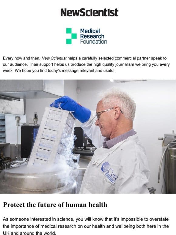 Protect the future of human health – support the Medical Research Foundation