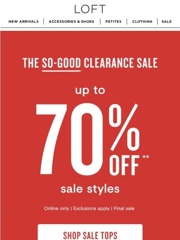 Psst: Sale is up to 70% off!