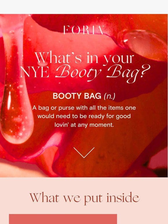 RE: your NYE booty bag