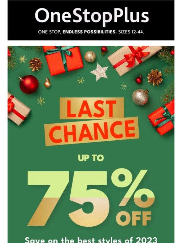 REMINDER: Up to 75% off happening now!