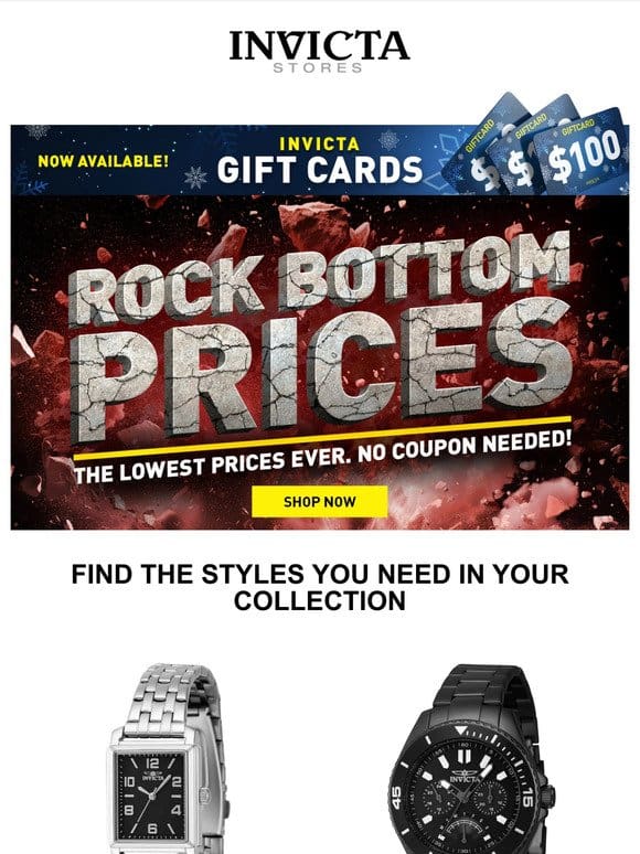 ROCK BOTTOM PRICES On Top-Quality Watches ❗