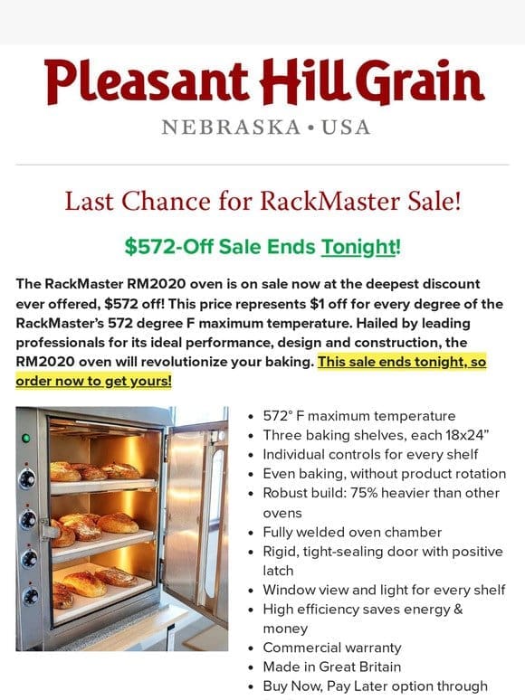 RackMaster Sale Ends Tonight! — PHG Newsletter