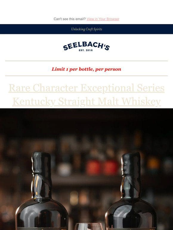 Rare Character Exceptional Malts Selected by Seelbach’s