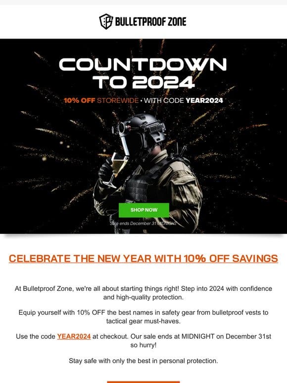 Ready for 2024? Bulletproof Zone’s Year-End Sale is Here!