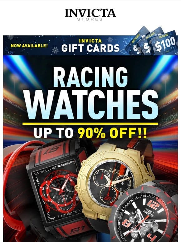 Ready， Set， GET UP TO 90% OFF ️ Racing Watches!!!