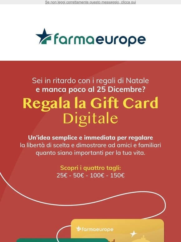 Regala benessere a Natale! Scopri la nostra Gift Card Digitale