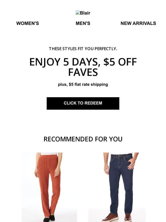 Reminder: 5 Days， $5 Off Faves