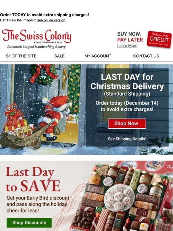 Reminder: Last Day for Standard Christmas Delivery