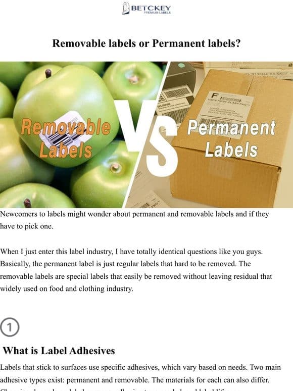 Removable Labels or Permanent Labels?