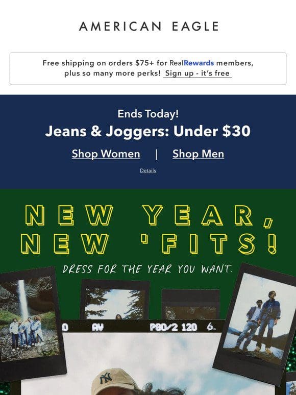 Resolution #1: shop under $30 JEANS & JOGGERS! Ends tonight