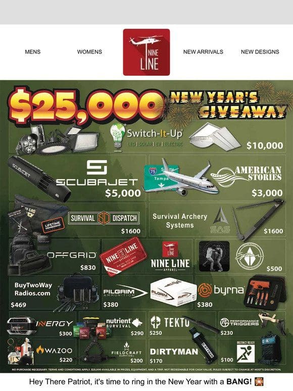 Ring In The New Year With A FREE $25，000 Prize Package!