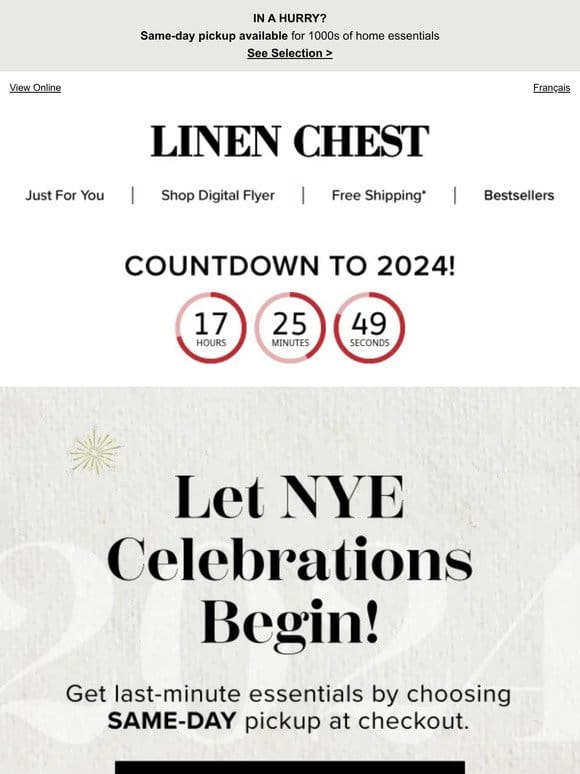 Ring in 2024 with Same-Day Pickup for NYE Essentials