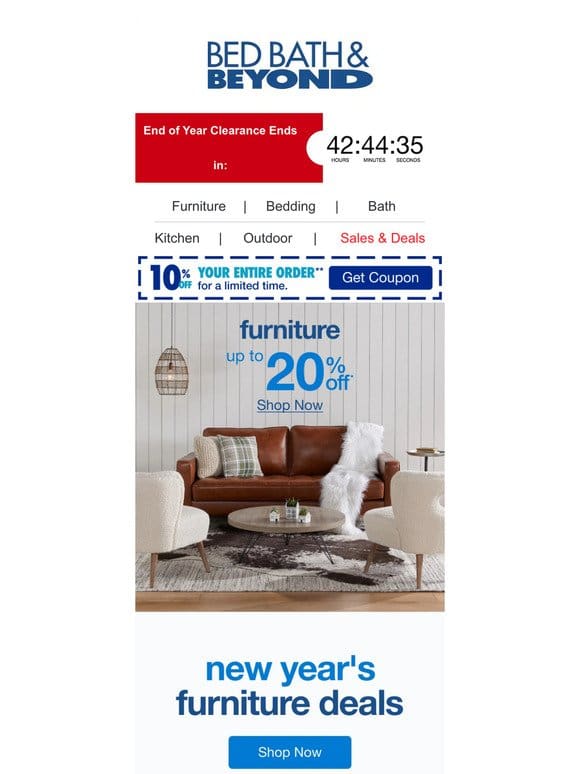 Ring in the New Year With Up To 20% Off Furniture Deals  ️