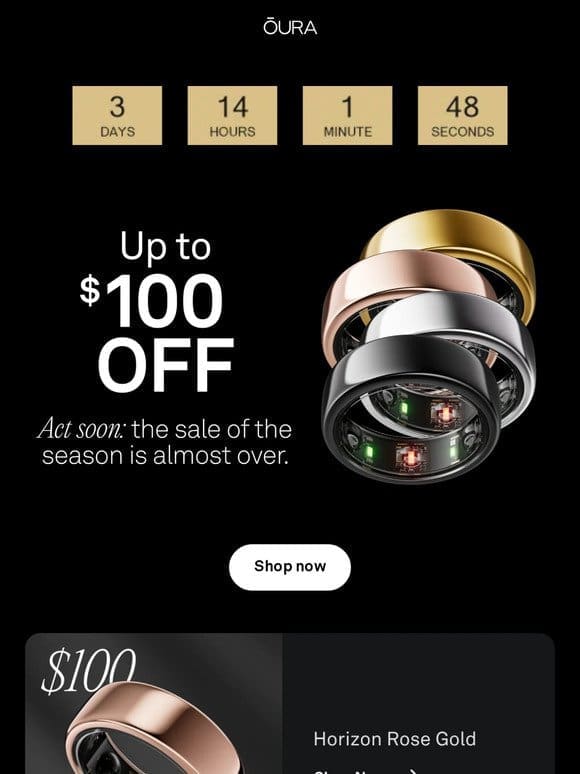 Ring， ring! Every Oura Ring is on SALE