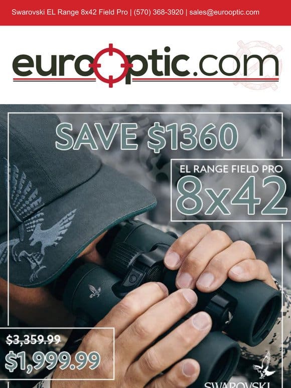 SAVE $1360: Swarovski EL Range 8×42 Field Pro Binoculars!