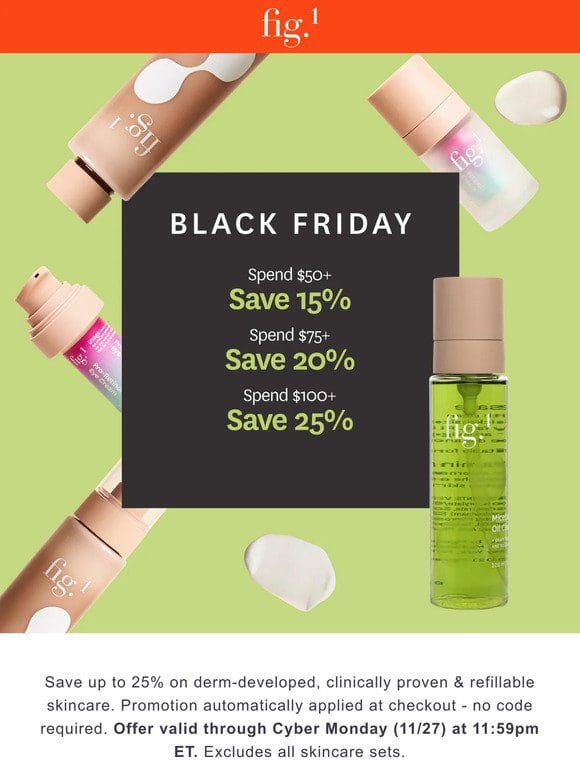 SAVE UP TO 25% ON PERFORMANCE SKINCARE