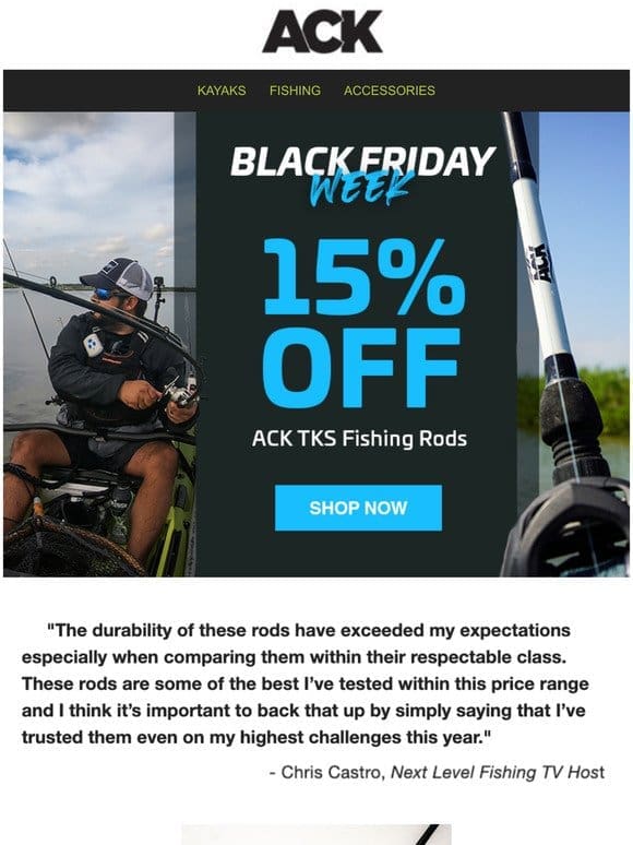 SPECIAL OFFER: 15% Off TKS Fishing Rods