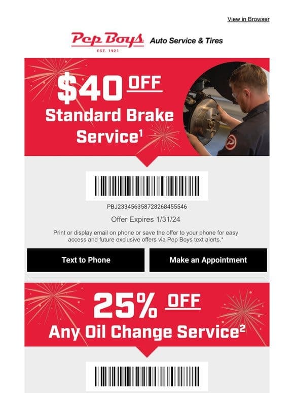 STOP! Save $40 on brake service