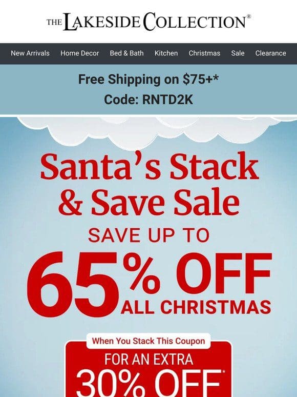 Santa Stack! Save Up To 65% On Christmas!