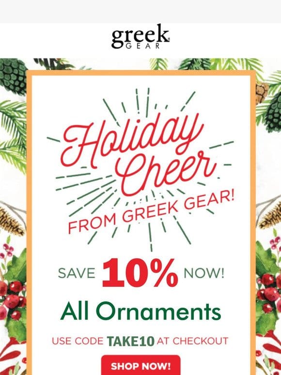 Save 10% On Fraternity & Sorority Christmas Ornaments