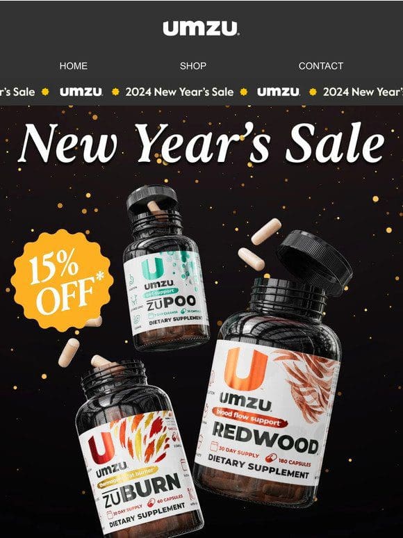 Save 15% on UMZU’s New Year’s Collection ⬛⬛ ⬛⬛