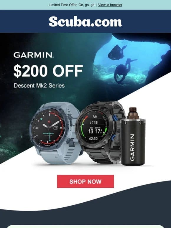 Save $200 on Garmin Descent Mk2 Series