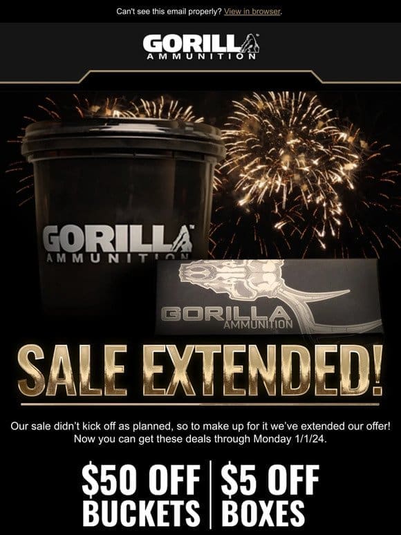 Save $50 On Buckets Through New Year’s Day!