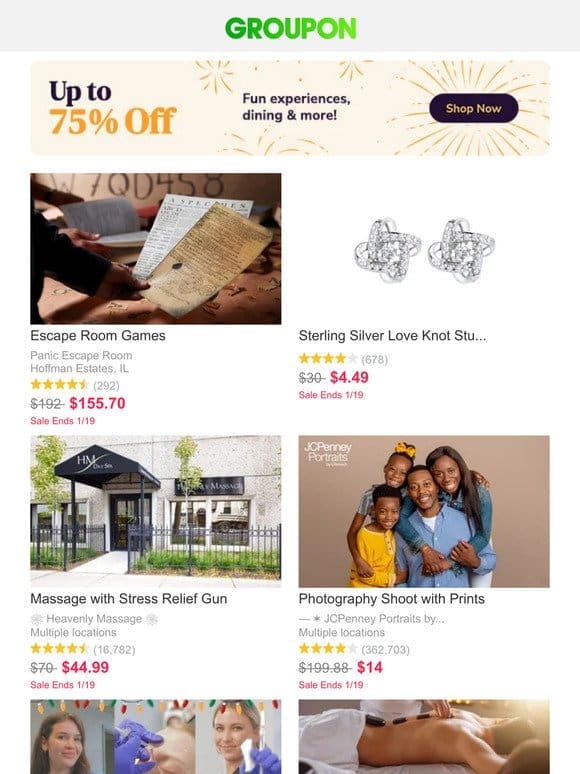 Save Big: Up 75% Off Beauty， dining， activities & more